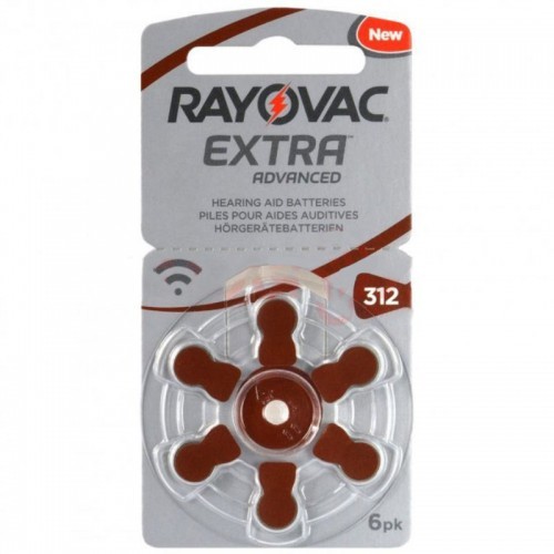 Батарейки для слухових апаратів Rayovac Extra Advanced 312, 6 шт.