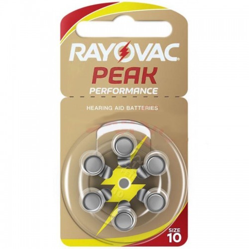 Батарейки для слухових апаратів Rayovac Peak 10, 6 шт.